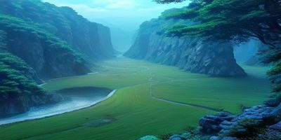 日韩文化沉浸式学习场景，学员通过大屏幕观看日本传统文化纪录片，周围摆放着日本文化相关书籍与工艺品